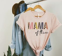 Mama Shirt,Custom Mama Of Three Shirt,Mothers Day Gift,Pregnancy Announcement Tee,New Mom Gift,Retro Mama Shirt,Mothers