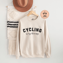 Cycling Is My Therapy Sweatshirt, Cycling Is My Therapy Hoodie, Cycling Sweatshirt, Cycling Hoodie, Therapy Journal Swea