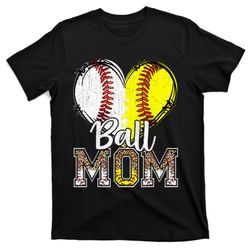 Ball Mom Heart Baseball Softball Mama Mothers Day 2022 T-Shirt
