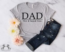Personalized Dad Shirt, Custom Dad Shirt, Dad With Two Children Shirt, Dad With 3 Children Shirt, Dad2 Shirt, Dad3 Shirt
