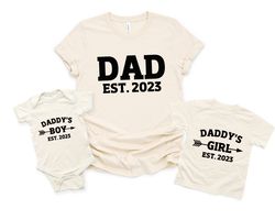 Daddy Est 2023 Shirt, Daddys Girl Shirt, Daddys Boy Shirt, Matching Father and Daughter Shirt, Matching Father and Boy S