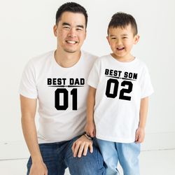 Father and Son matching Tshirts, Best Dad Best Son 01 Father Son Shirts, Fathers Day Gift, Fathers Day Shirts, Gift for