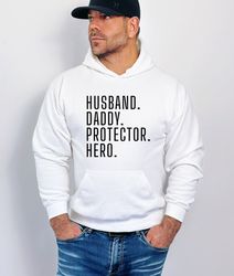 husband gift husband daddy protector hero funny shirt men  fathers day gift  dad shirt wife to husband gift