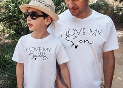 i love my daddy baby, cute i love my daddy bodysuit, family baby clothes, daddy baby shirt, daddy baby gift
