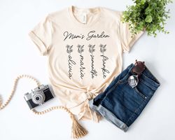 Moms Garden Tshirt, Mother Day Gift, Birth Month Flower Shirt, Moms Flowers Garden T Shirt, Custom Mom Tshirt, Custom Fl