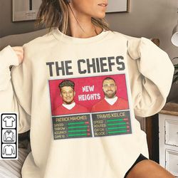 Chiefs New Heights Retro Football Jam Shirt, Travis Kelce And Patrick Mahomes, Kansas City Homage Bootleg Merch Vintage