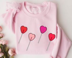 Valentines Day Sweatshirt, Lollipop Valentines Design Sweatshirt, Valentines Day Gift For Lover, Valentines Sucker Shirt