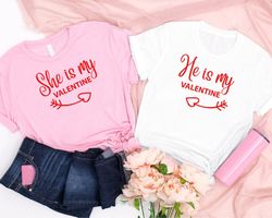 She is My Valentine Shirt,He is My Valentine Shirt,Couple Valentines Day Shirt,Gift For Couples,Couple Matching Tshirt,H