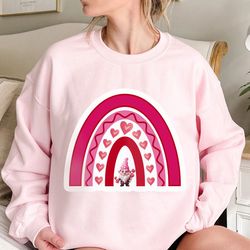 Gnome Sweatshirt, Rainbow Valentine Day Sweater, Cute Gnome Sweatshirt, Valentine Sweater, Valentine Sweater, Valentine