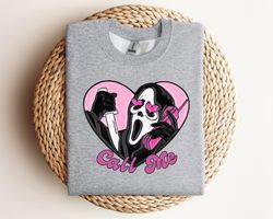 Funny Valentine Ghostface Sweater, Call Me Valentine Sweatshirt, Ghostface On The Phone Tee Shirt Gift, Halloween Sweats