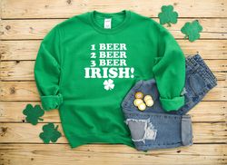 St Patricks Day Heavy Blend Crewneck Sweatshirt, 1 Beer, 2 Beer, 3 Beer Irish Funny St Patricks Day, St Paddys Day, Luck
