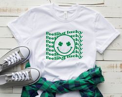 St Patricks Day, Feeling Lucky Smile Face Unisex Shirt, Funny St Patricks Day Shirt, Funny Saying Shirt, St Paddys Day S