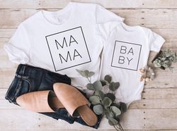 Mama Baby Shirt, Dada Baby T-Shirt, Dad Son Matching Tee, Mom Baby Matching Gift, Mothers Day T Shirt, Mother Shirts, Fa