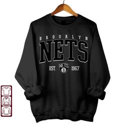 Vintage Brooklyn Nets Basketball, 90s Bootleg, T-Shirt Retro Style Sweatshirt Crewneck, fan gift, Brooklyn Nets shirt 01