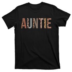 Auntie Leopard Print Mom Cute Mothers Day Funny Grandma T-Shirt