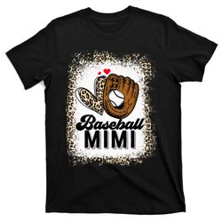 Bleached Baseball Mimi Leopard Game Day Vibes Mothers day T-Shirt