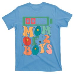 Funny Mothers Day Mom Of 2 Outfit From Son Groovy Women T-Shirt
