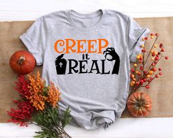 creep it real shirt, creep it shirt, halloween shirt, happy halloween, halloween hat shirt, horror shirt, witch shirt, h