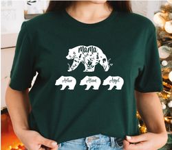 Personalized Mama Bear And Kids Bear Shirt, Mom Shirt With Children Names, Mothers Day Gift, Gift For Mother, Mom Tees L