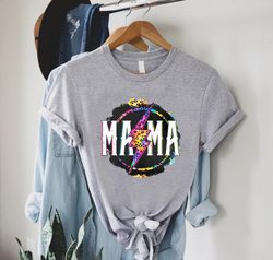 Leopard Lightning Mama Shirt,Gift For Mom,Mothers Day Shirt,Leopard Cheetah Print Mom Shirt,Mom Birthday Gift,New Mama G
