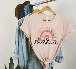 Leopard Rainbow Mama Shirt, Mama Rainbow Shirt, Mothers Day Gift, Gift for Mom, Trendy Mom T-Shirts, Mom To Be Shirt, Cu