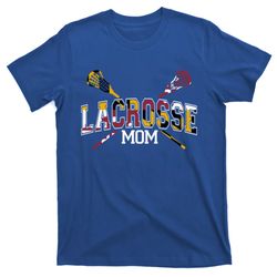 Maryland Flag Lacrosse Mom Gift Women Stick Lax Mother Day T-Shirt