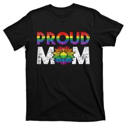 Proud Mom LGBT Flower Gay Lesbian Mothers Day T-Shirt