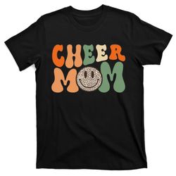 Retro Groovy Cheer Mom Cheerleading Cheerleader Mothers Day T-Shirt