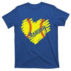 Softball Lover Mommy Heart Proud Mommy Mothers Day Game Day Meaningful Gift T-Shirt