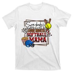 Somebodys Loud Mouth softball Mama Mothers Day Retro T-Shirt 1