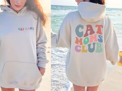 Cool Cat Mom Club Hoodie, Mothers Day Gift, Cat Lover Mama Hoodie, Unique Gift for Mom Shirt, Mom Life Shirt, Mama Crewn