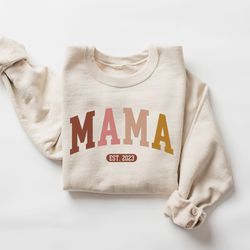 Personalize Mom Gift Sweatshirt, Mothers Day Gift, Mama Sweatshirt, Mom Shirt, Mom Life Shirt, Mom Hoodie, Mama Crewneck