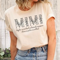 Personalized Mimi shirt, Mothers Day gift, shirt with kids names, Grandma Shirt, Mothers Day shirt, gift from grandkids,