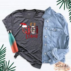 Custom Gigi Claus Shirt, Xmas Family Party Grandma Matching Tee, Xmas Gigi Shirt, Winter Holiday Gigi Shirt, Christmas G