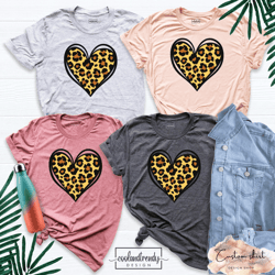 Leopard Print Valentines Day Shirt, Valentines Day Shirt, Leopard Heart Shirt, Cute Valentine Shirt, Cute Heart Shirt Un