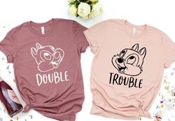 Double Trouble Shirt, Chip and Dale shirt, Disney Couple Shirts, Valentines Day Shirt, Gift For Couple, Trend Apparel,