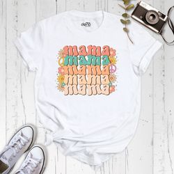 Retro Daisy Mom Tee, Mama Shirt, Retro Mama Shirt, Trendy Mama T-shirt, Groovy Graphic Tee, Cute Mom T-Shirt, Mommy Shir
