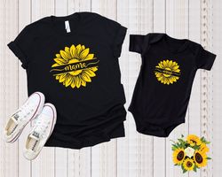 mama mini sunflower shirt, sunflower mama shirt, sunflower onesie, matching mom baby, mothers day shirt, mommy and me, g