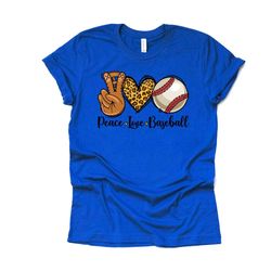 Baseball Tee, Super Cute PEACE LOVE BASEBALL, Baseball Glove Peace Design on premium Bella  Canvas unisex shirt, plus si