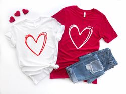 Heart Shirt for Women, Double Heart Shirt, Valentines Day Gift for Girlfriend, Valentines Day Shirt for Women, Heart Val