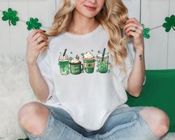 Coffee St Patricks Day Shirt, Womens Cute St Pattys Day Shirt, Lucky Latte Green Shirt, Irish Shamrock Clover Shirt, Wom