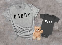 daddy and mini matching shirts, dad and kid gifts, gift for new dad, matching dad and baby t-shirts, fathers day gift, d