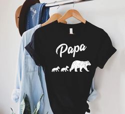 papa bear shirt, papa t-shirt, gift for dad, funny dad shirt, fathers day gift, papa bear with cubs, funny shirt men, pa
