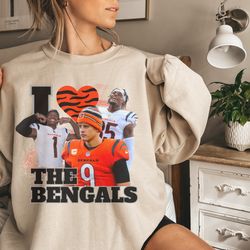 I Love The Bengals Sweatshirt, Joe Burrow Shirt, Jamarr Chase Sweatshirt, Tee Higgins Gear, NFL Cincinnati sweatshirt