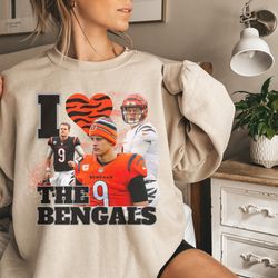 I Love The Bengals Sweatshirt, Joe Burrow Shirt, Joe Brr Sweatshirt, NFL Cincinnati Sweatshirt, Funny Football Gear, Boo