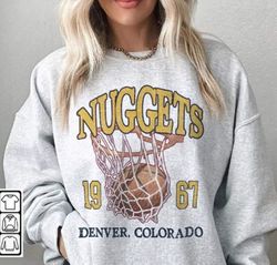 denver basketball shirt, vintage nuggets 90s basketball graphic tee sweatshirt, basketball hoodie for women and men shir