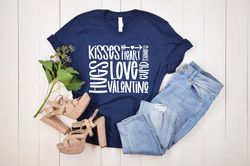 Kisses Heart Love Hugs Cupid Flowers Valentine Shirt, Valentine Day Shirt, Love Tshirt, Kiss Shirt, Happy Valenine Shirt