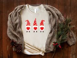 Valentine Gnomes With Heart Shirt, Heart Shirt, Cute Valentine Shirt, Red Gnomes Valentines, Valentines Day Gift, Love G