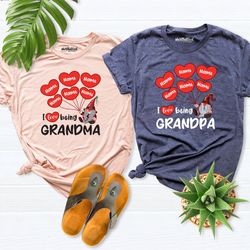 I love being grandma-grandpa shirt, personalized valentine day gift, valentine grandma shirt,gnome valentine shirt, cust