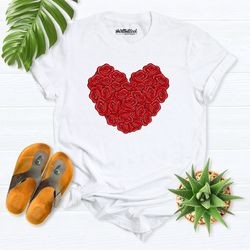 Rose Heart shirt, Valentines shirt women, Valentin rose, Women Girl Heart, Love Shirt, Valentines Day Shirt, Heart Shirt